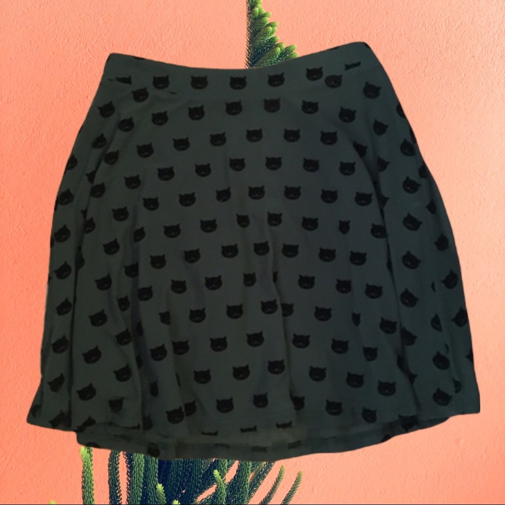 Sugarhill Boutique 🐱 Cat Face Print Skater Skirt - Sz 6 - Picture 2 of 9